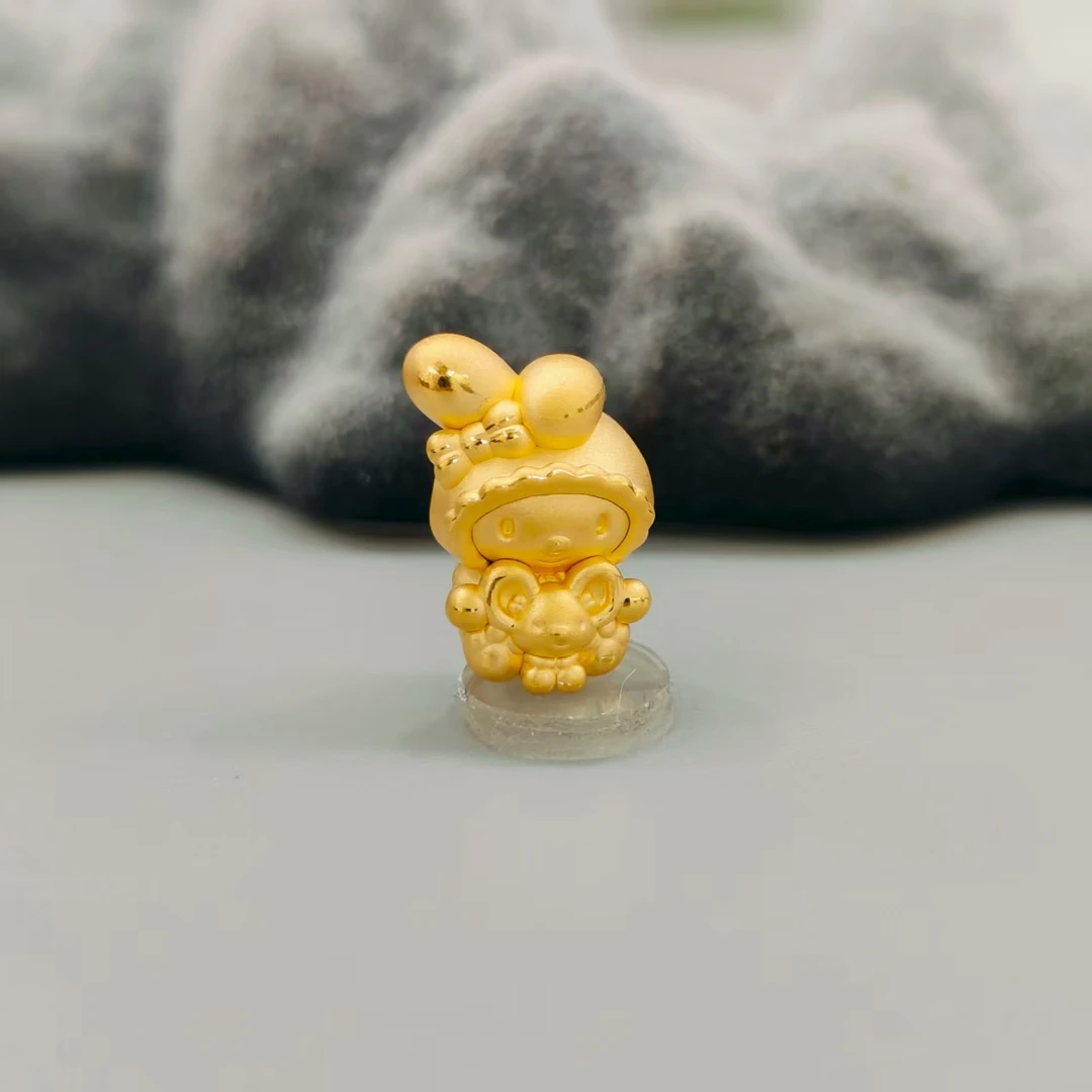 【珺铺黄金】足金999 抱老鼠美乐蒂精美时尚七夕送女友礼物