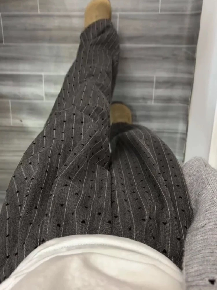 【爱心裤】纯色休闲直筒高腰简约显瘦宽松裤