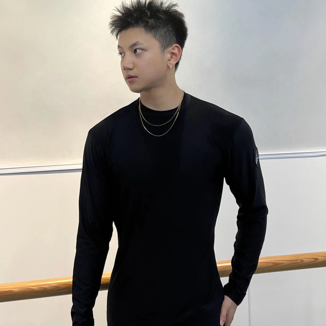 6KDance舞服  基础圆领拉丁舞服 男士拉丁舞服国标舞专业练功服