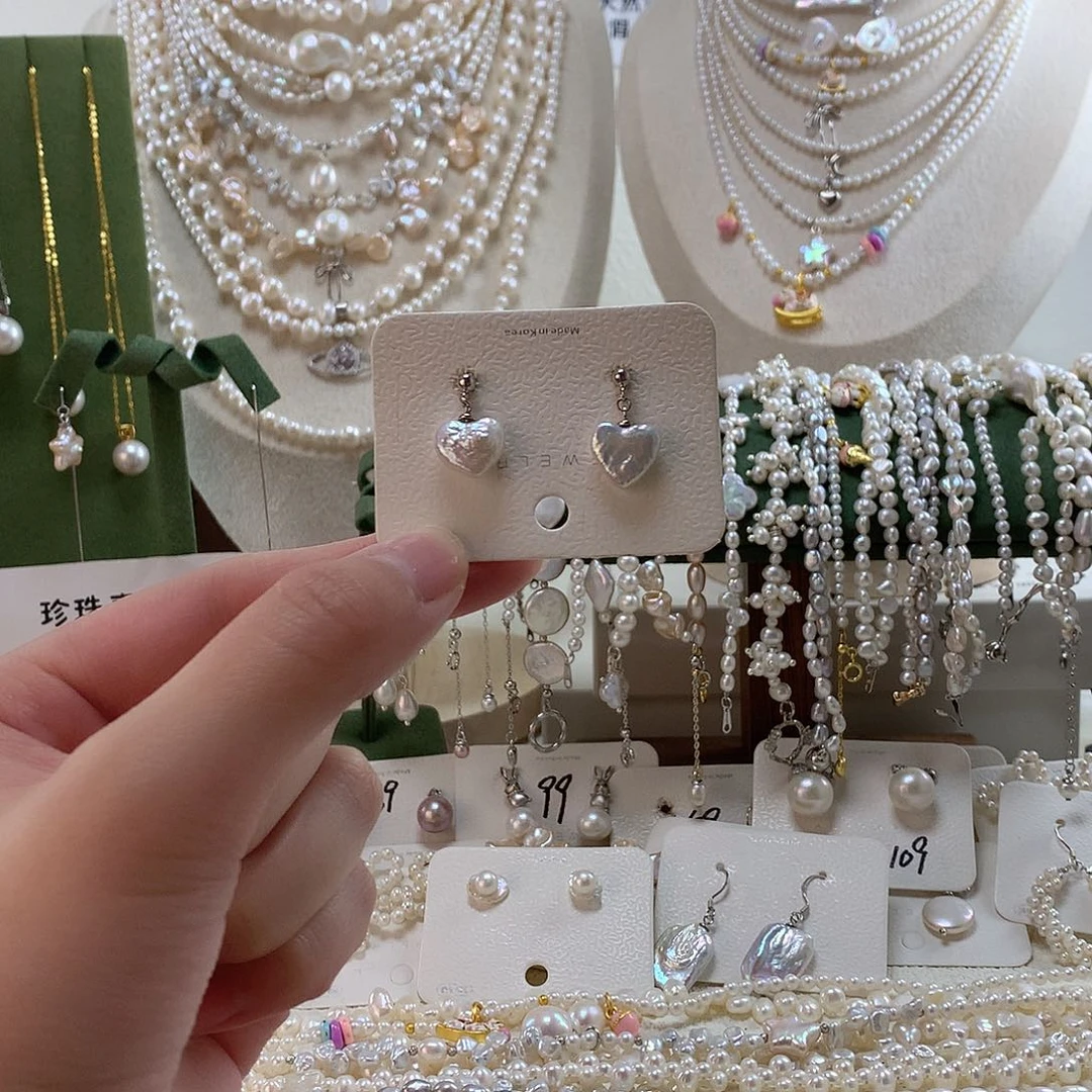 耳饰淡水珍珠银S925镶嵌