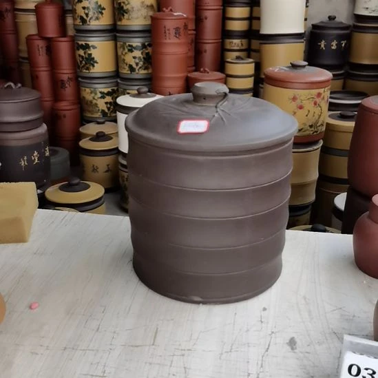 紫砂茶叶罐竹节八饼装9386