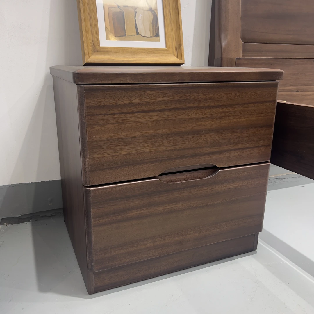 南美黑胡桃轻奢极简风家用中式落地大容量床头柜KF-2002简约