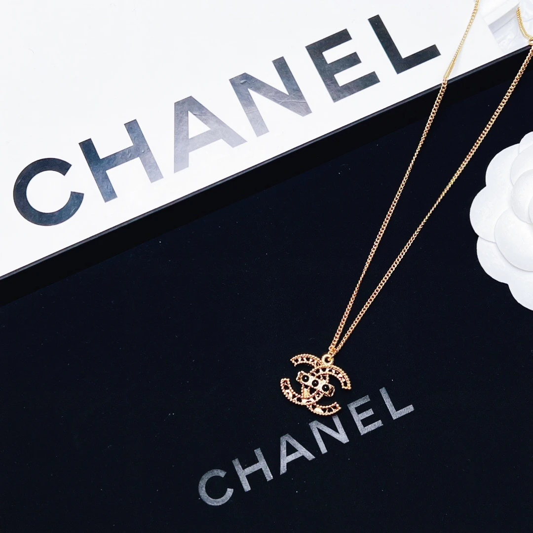 95新 Chanel/香奈儿 柚礼中古/香奈儿拜占庭双C镂空项链CG502030