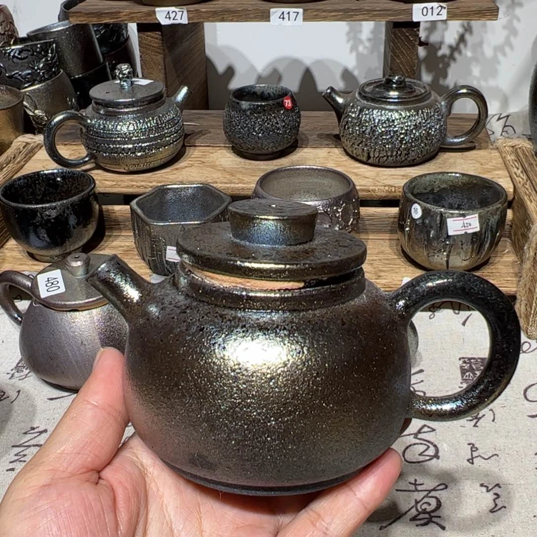 壶e**y建水紫陶紫泥柴烧壶