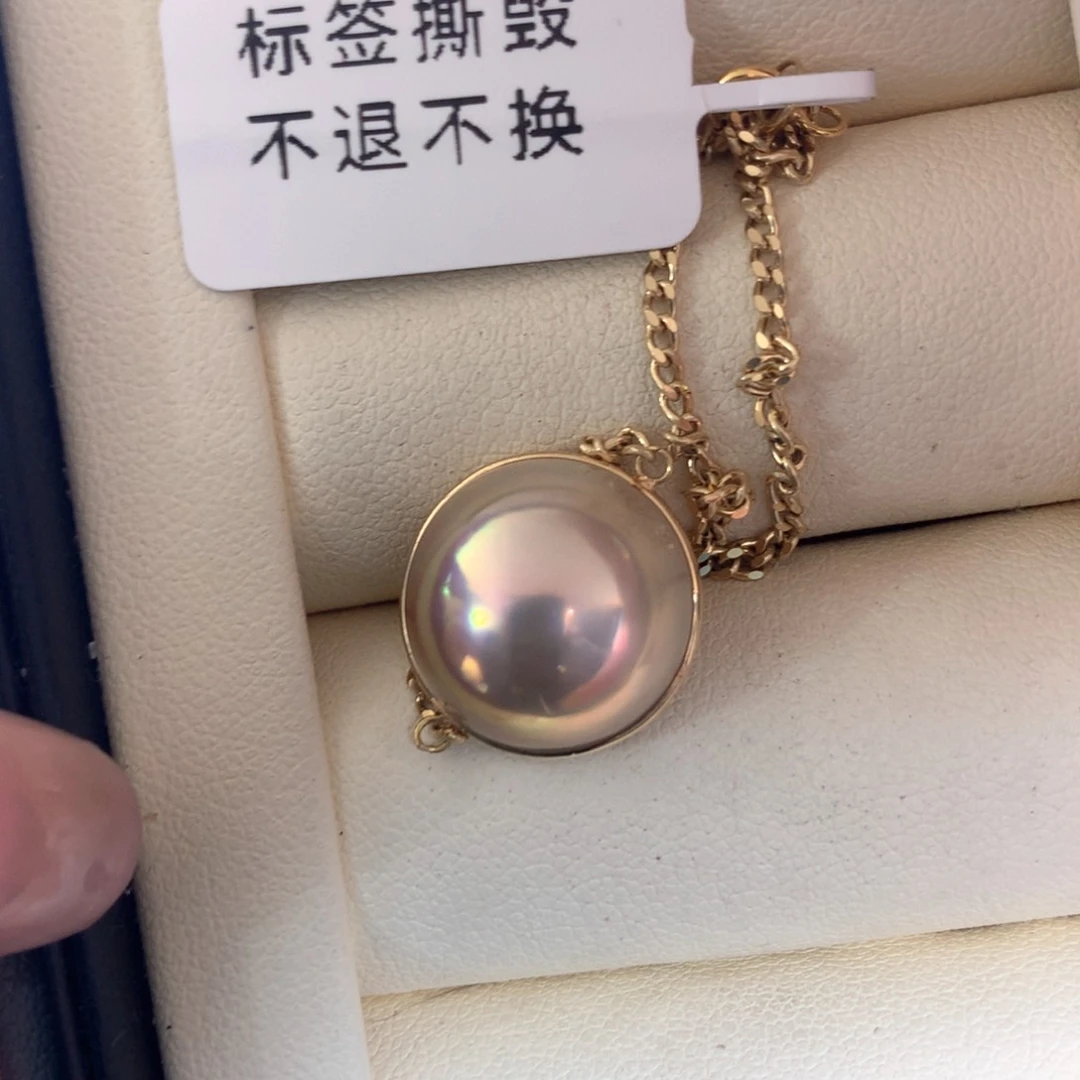 手绳18K金镶嵌拼合珍珠（马贝珠）