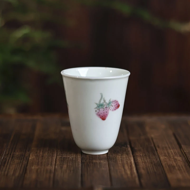 【小田甄陶】雲由粉彩草莓杯单只（雲由S0061）