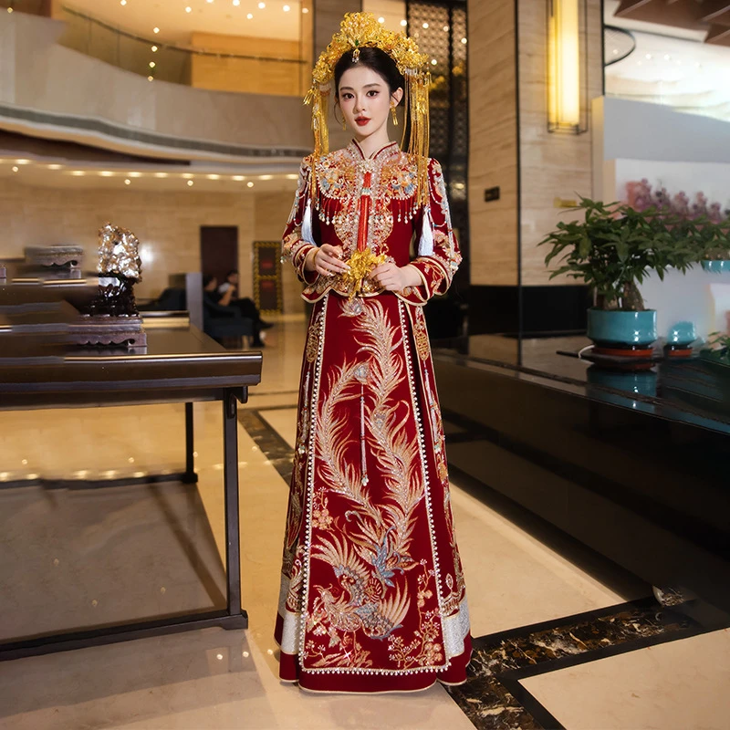 新娘秀禾服结婚服装礼服嫁衣新款龙凤褂婚服旗袍中式爆款新中式