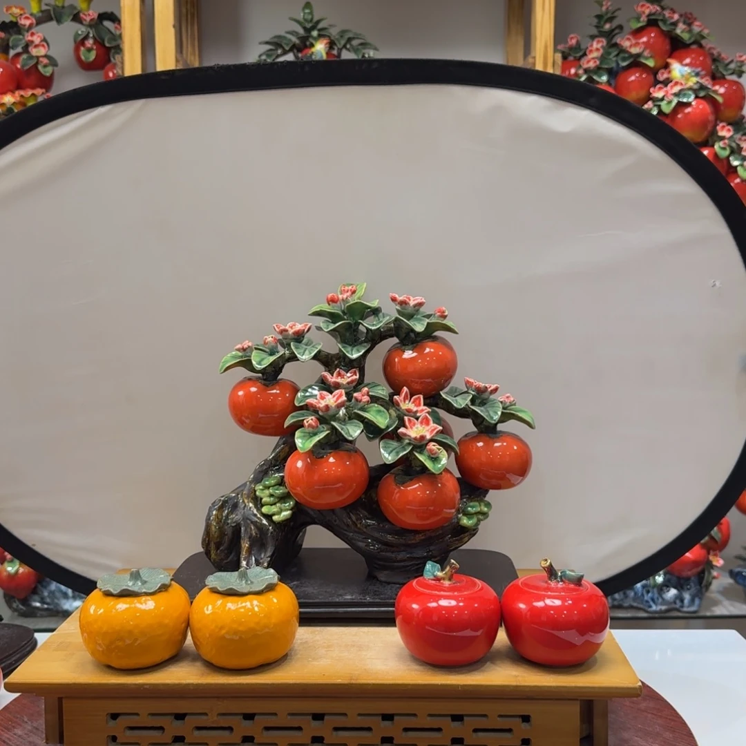 陶瓷事事如意送苹果橘子高32