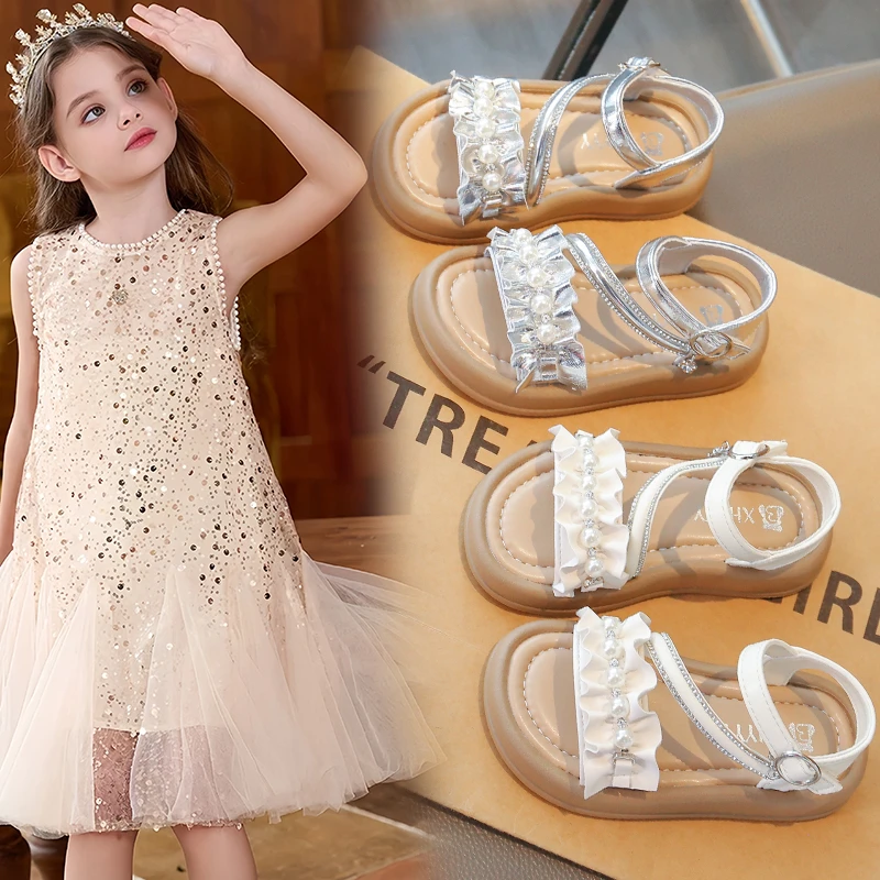 女童公主凉鞋2025新款夏季儿童中大童时尚女童休闲厚底软底沙滩鞋