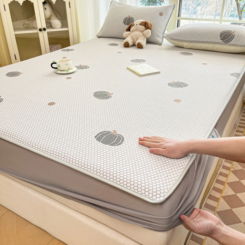 2025新款A类冰豆豆冰丝席夏季床笠款可水洗软席夏天席子家用