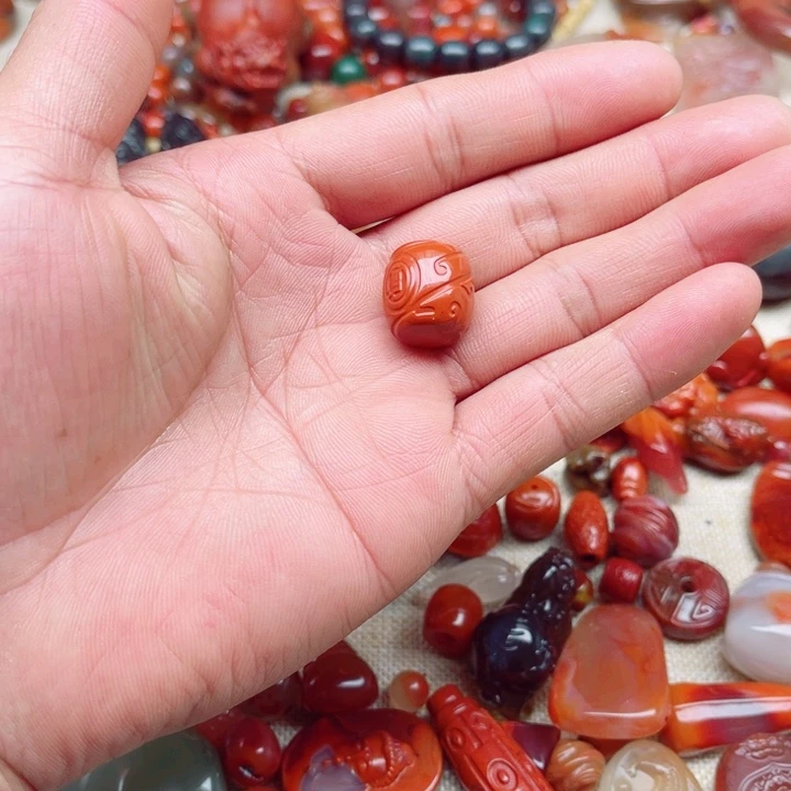 未镶嵌博古纹老型珠玛瑙/玉髓