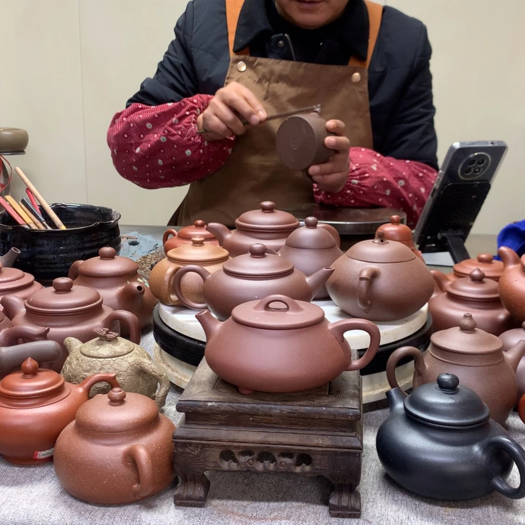 紫泥茶壶哲瓢150 C半手工制作