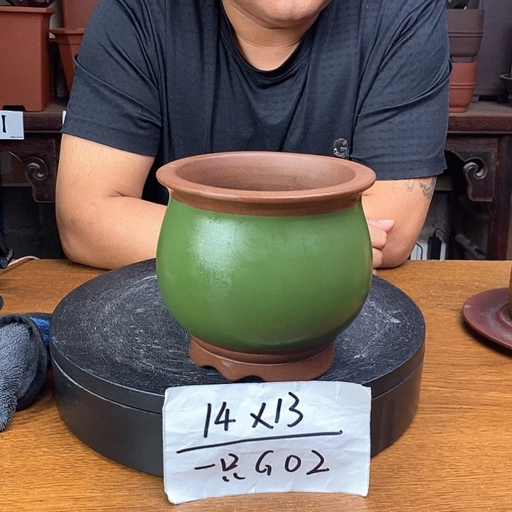 紫砂花盆货号一只G02
