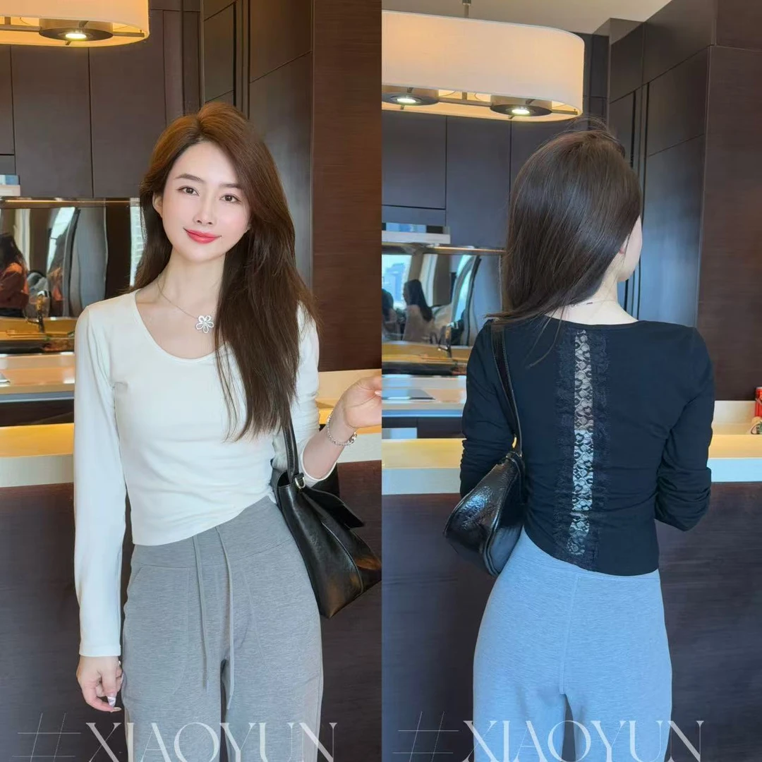 后镂空蕾丝上衣 小允姐姐2025新款时尚气质高级后镂空蕾丝上衣