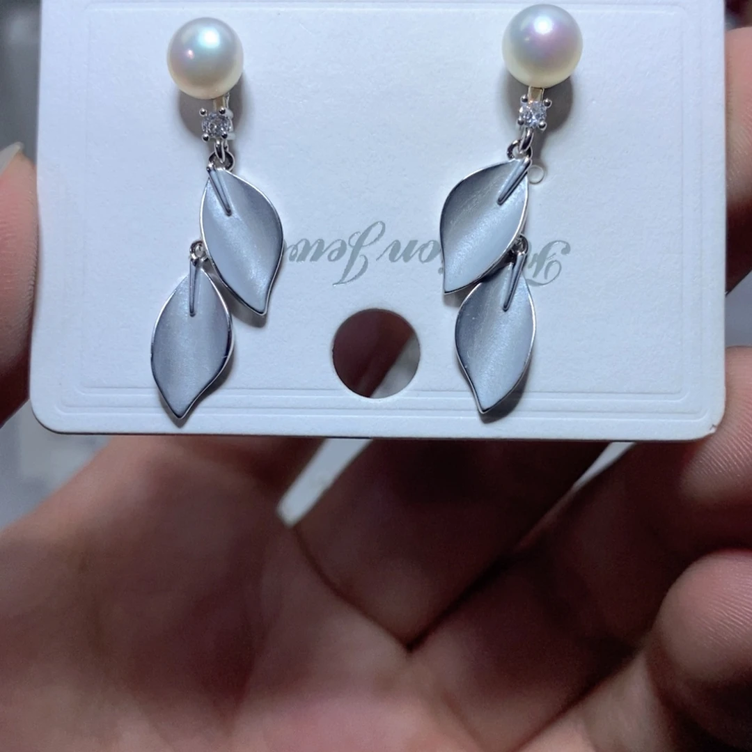 淡水珍珠耳饰银S925镶嵌