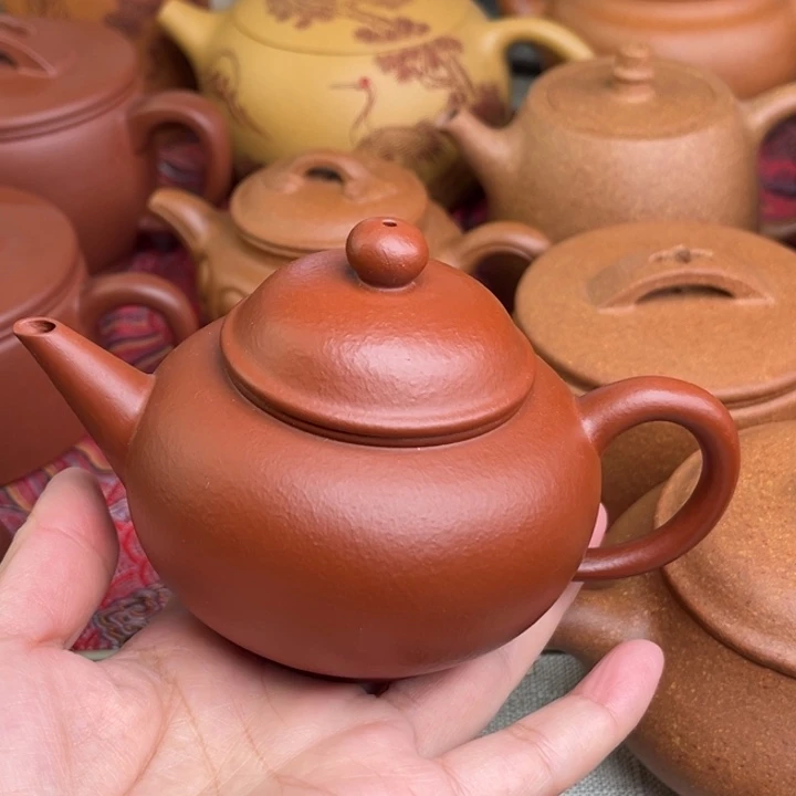 天***情茶壶紫砂原矿朱泥水水平精工半手180cc