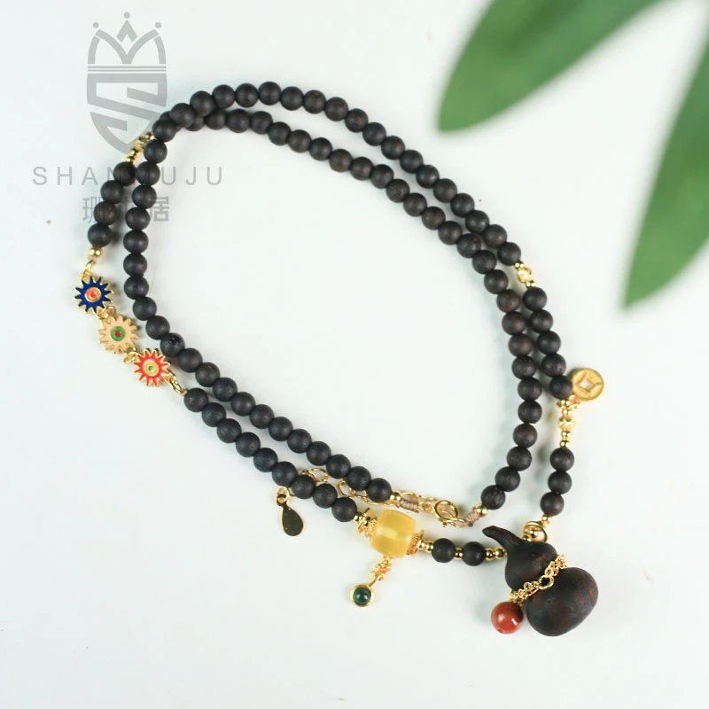 【珊木居】JZX309HS 降真香0.4圆珠葫芦设计款吊坠