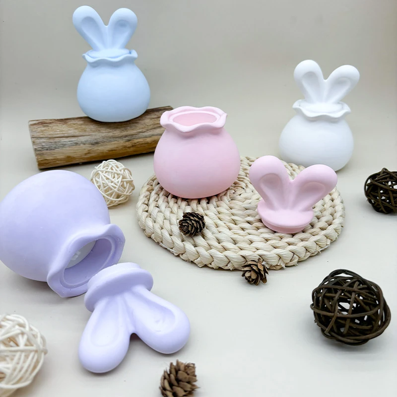 小众可爱氛围感兔子耳朵香薰蜡烛简约呆萌