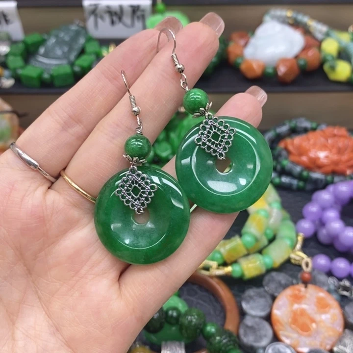 翡翠未镶嵌耳饰耳坠22