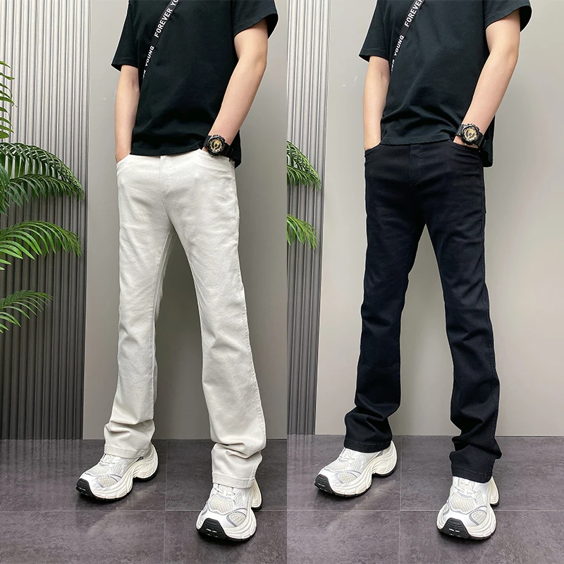 秋季新款DOEA百搭痞帅纯色百搭青年男士休闲水洗高街ins牛仔裤子