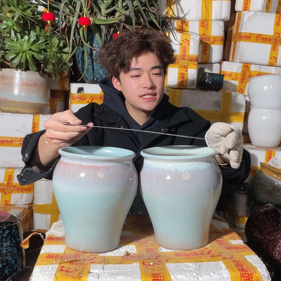 无铅玻璃宜兴紫砂花盆