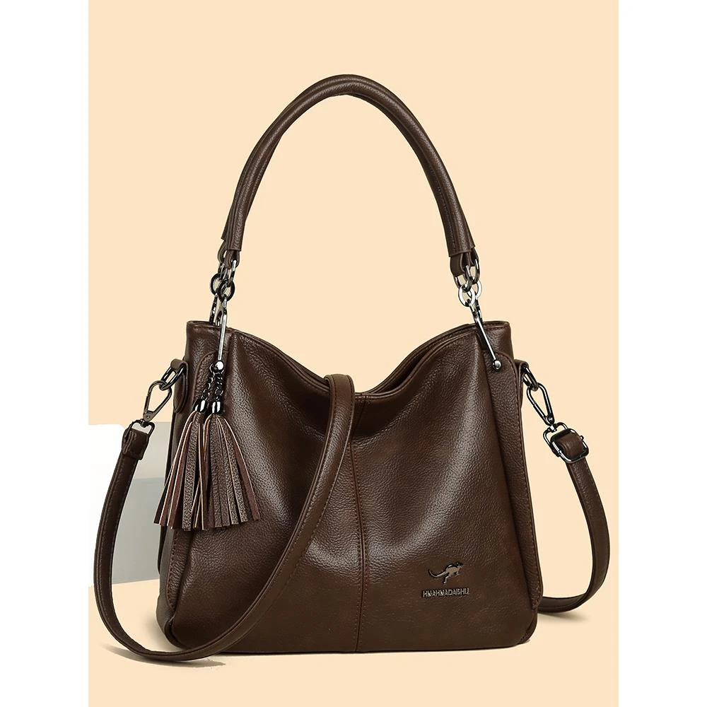 正品袋鼠品牌单肩斜跨包2025新款女士包大容量时尚通勤软皮包送礼