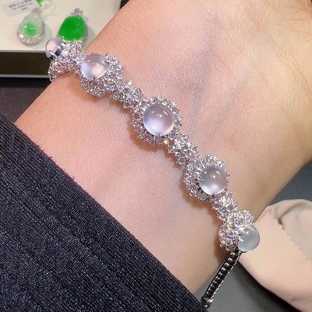 翡翠颈饰18K金镶嵌高端翡翠