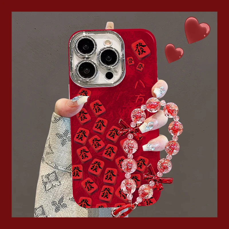 适用于苹果16网红麻将手机壳oppo华为vivo创意个性流行国风新年款