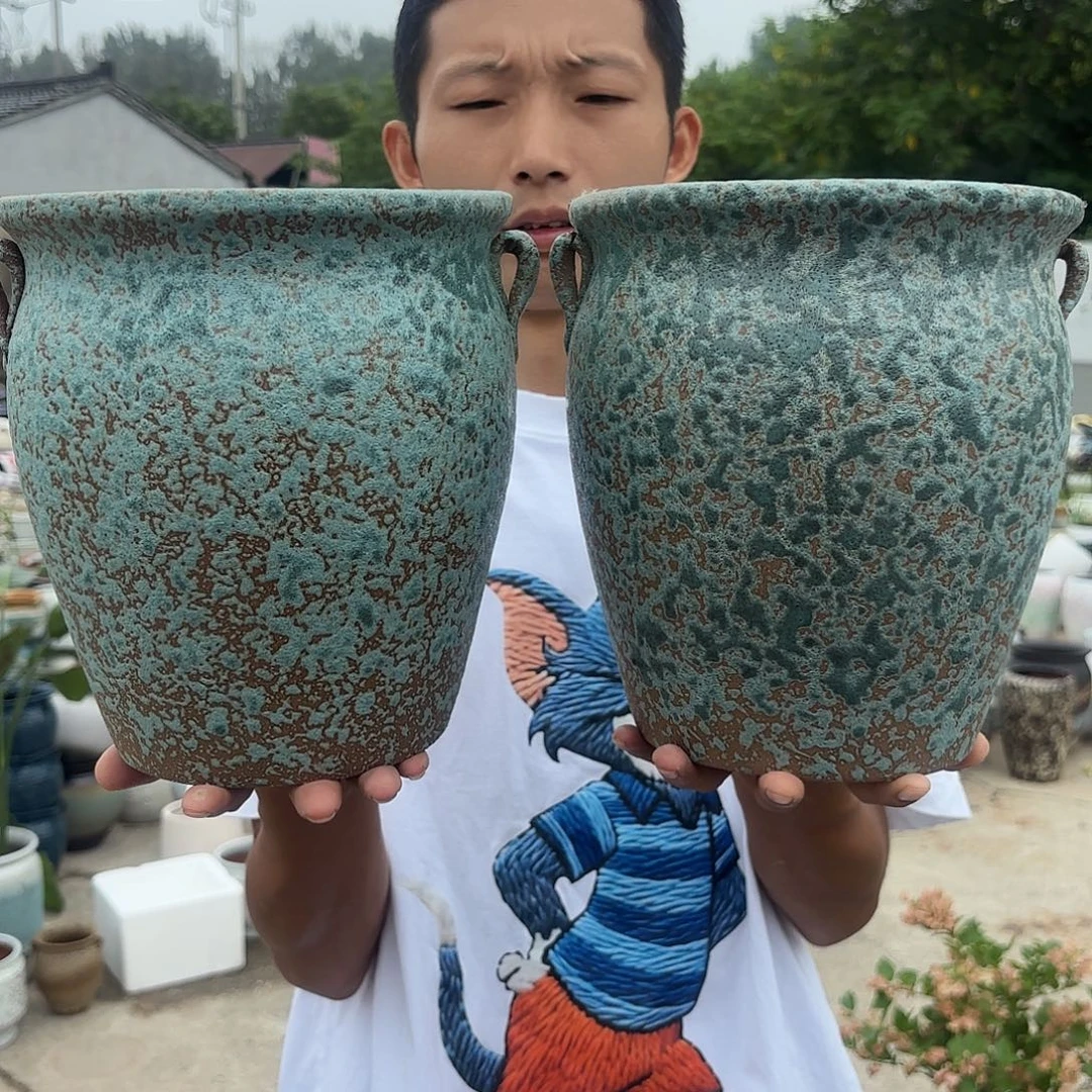 复古绿耳两个口径19高度20