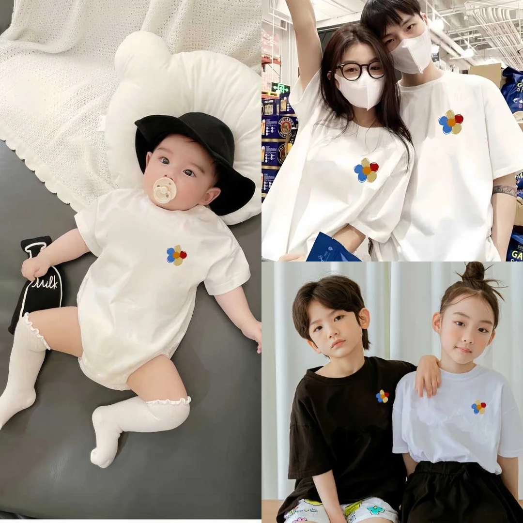 宝宝亲子装夏装2025新款一家三四口全家装T恤婴儿母女母子装短袖