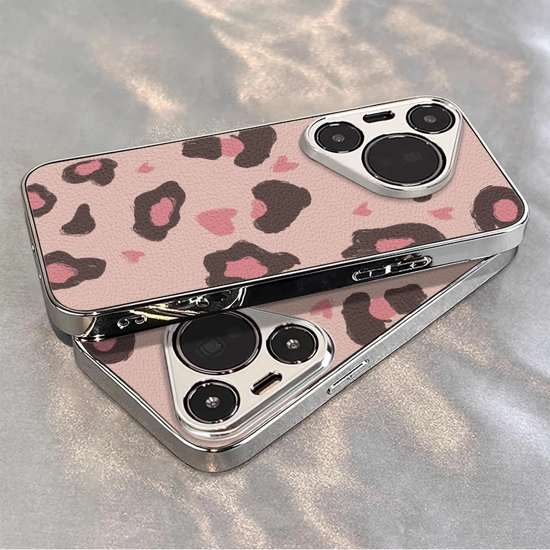 皮纹粉底豹纹适用华为Pura70pro手机壳高级感70ultra防摔60保护壳