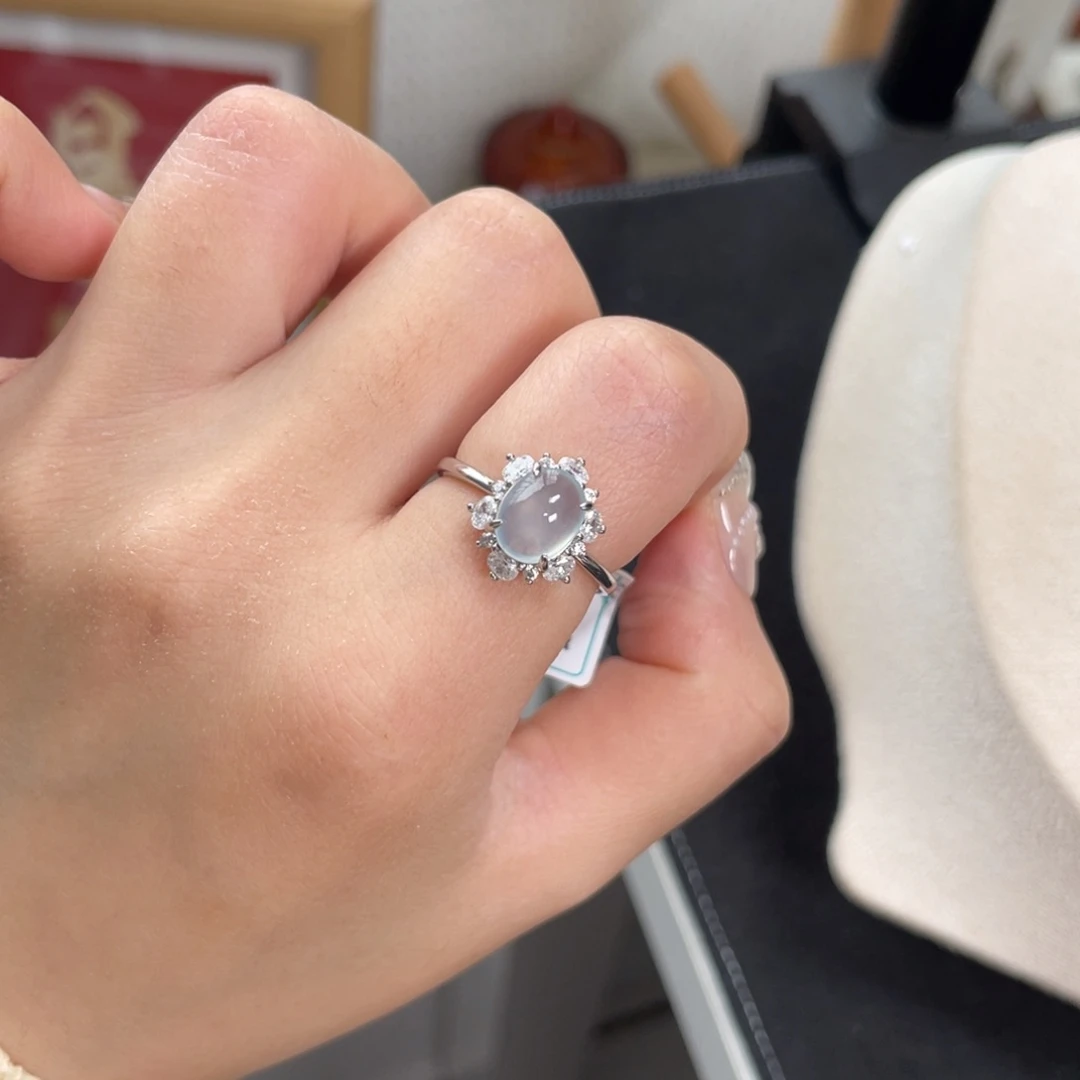 翡翠戒指银S925镶嵌2588