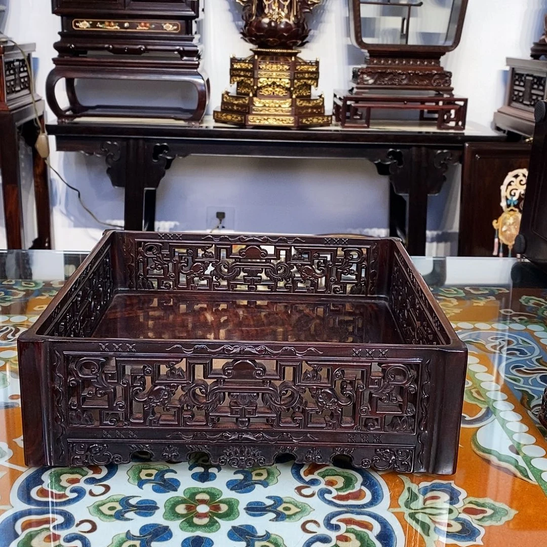 红酸枝木类成套家具大红酸枝托盘