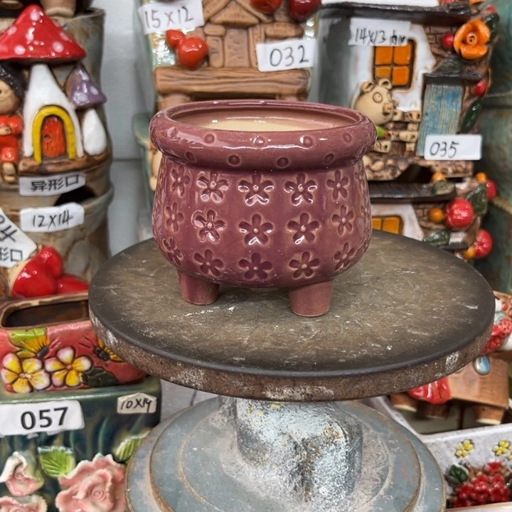 紫砂花盆粗陶材质多肉花盆