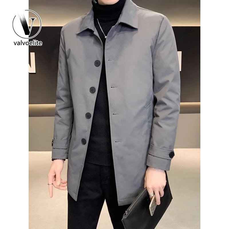 VALVOELITE中长款风衣羽绒服男冬季2025新款大码轻薄外套潮牌潮流