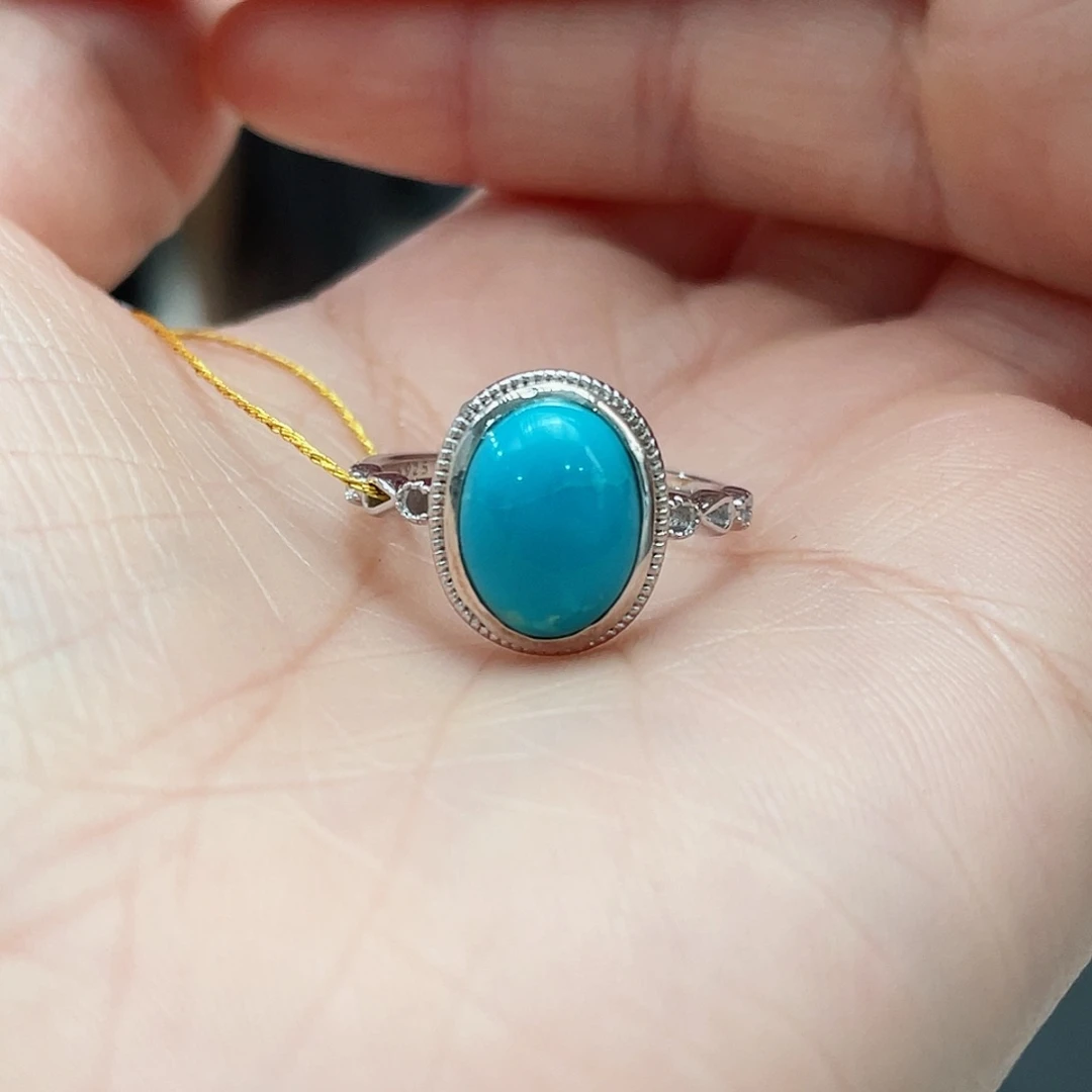 绿松石戒指银S925镶嵌