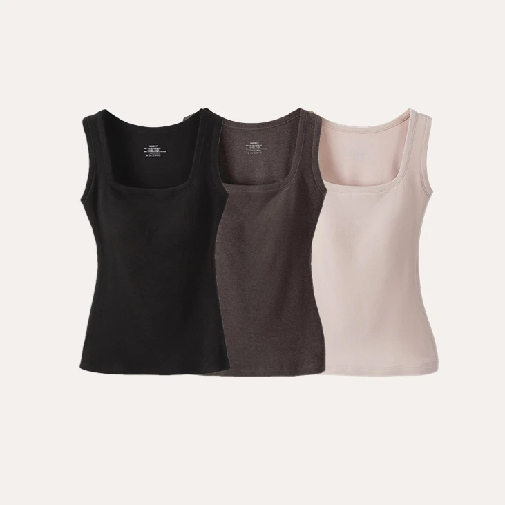 B门店3&5/9！珍珠背心！内搭刚需/莫代尔免bra3A抑菌显瘦打底C15633