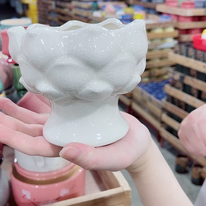 有孔，凑10元包邮陶瓷花盆发货！