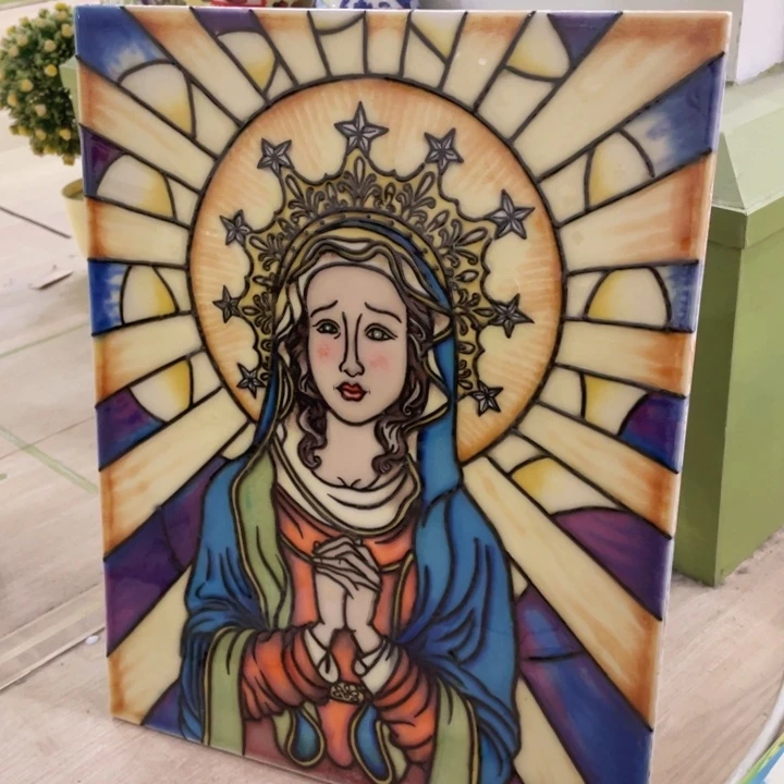 陶瓷女神手工瓷版画