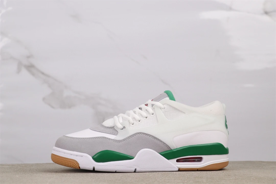 AJ4低帮松绿色男鞋女鞋运动篮球鞋夏季透气跑步鞋白色厚底老爹鞋