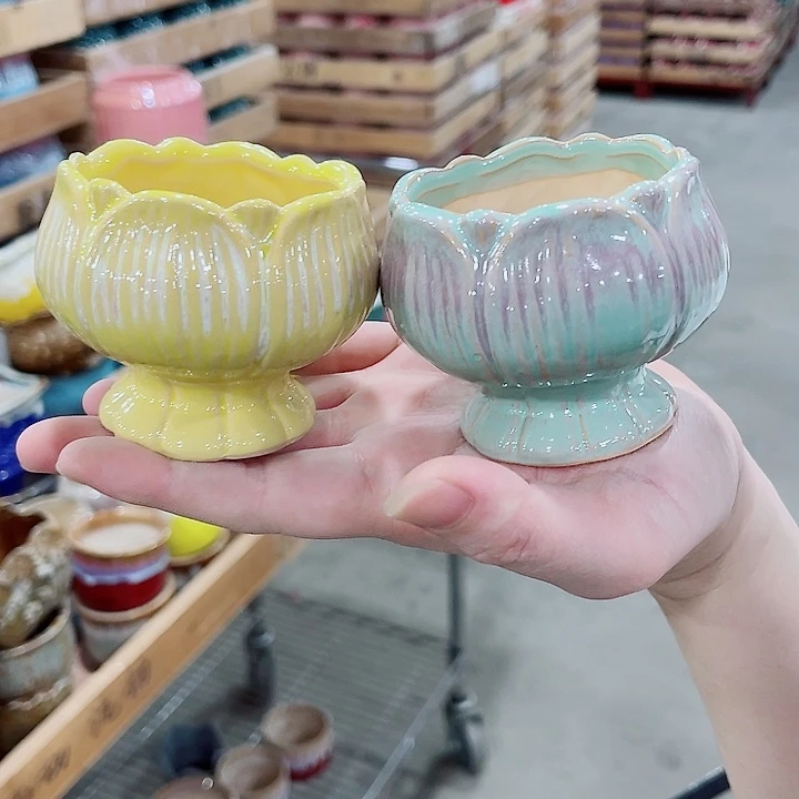 有孔，凑10元包邮陶瓷花盆发货！