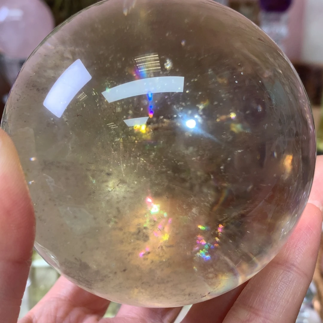 水晶珠宝半成品未镶嵌茶水晶球84毫米
