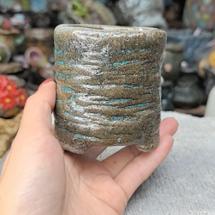 红陶粗沙陶手工花盆