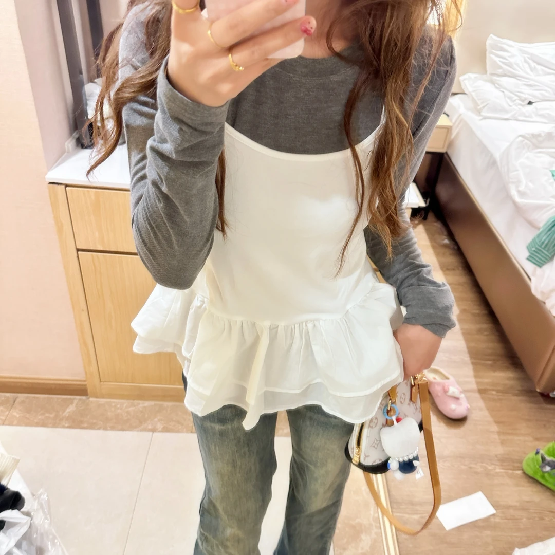 【许愿瓜】吊带打底两件套 显瘦简约少女感吊带打底两件套ZB120