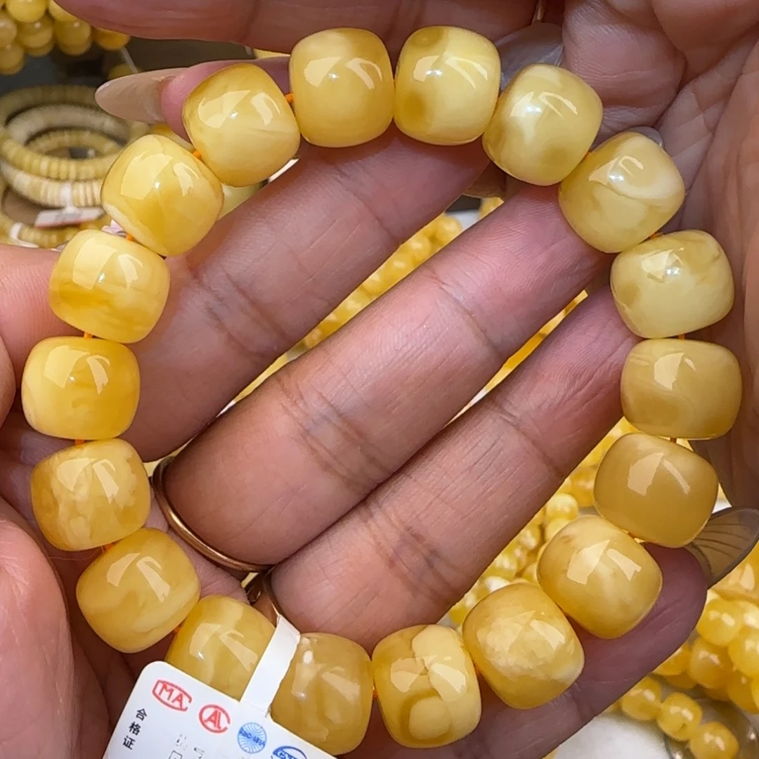 未镶嵌蜜蜡手链白花老型手串