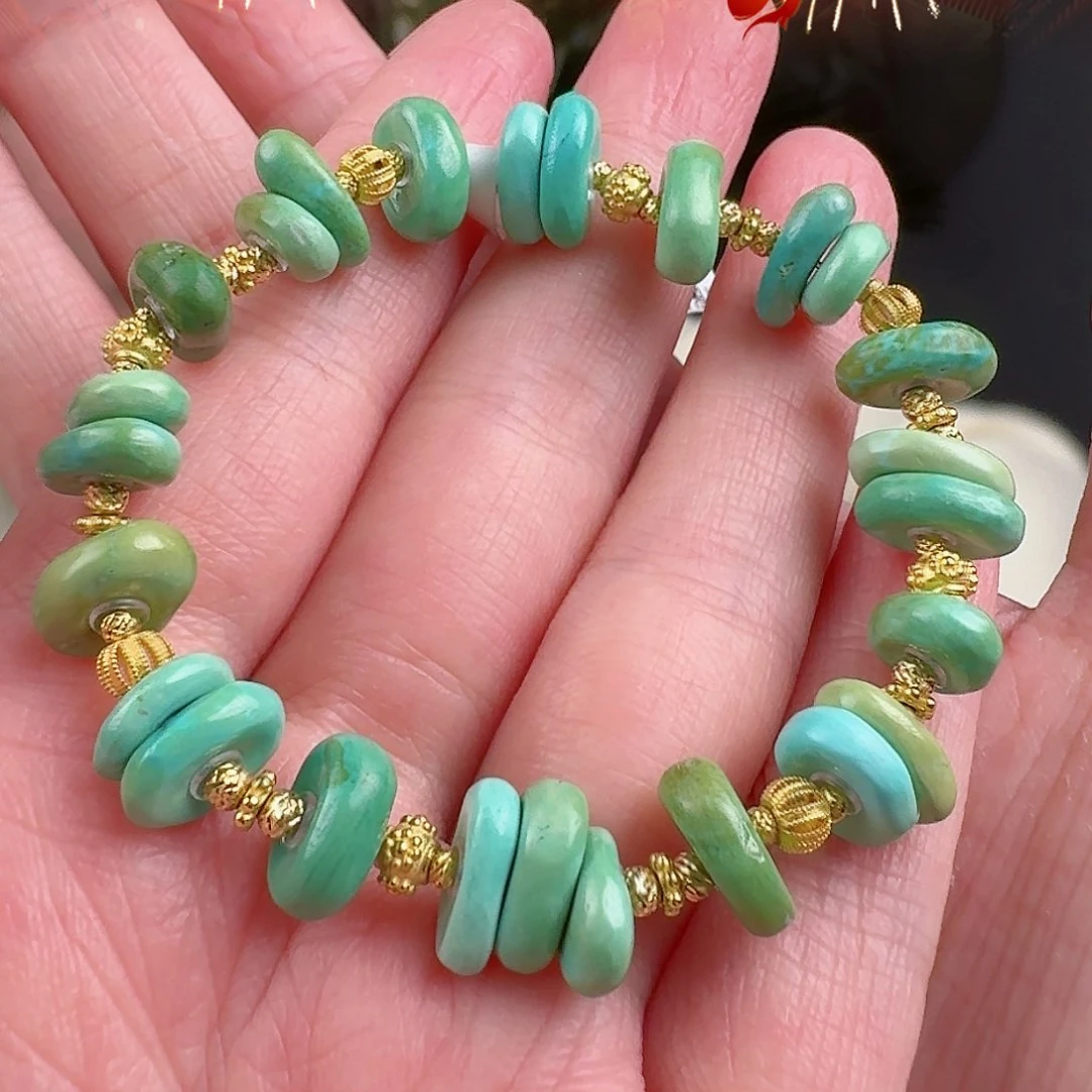 绿松石珠宝奇石18K金镶嵌