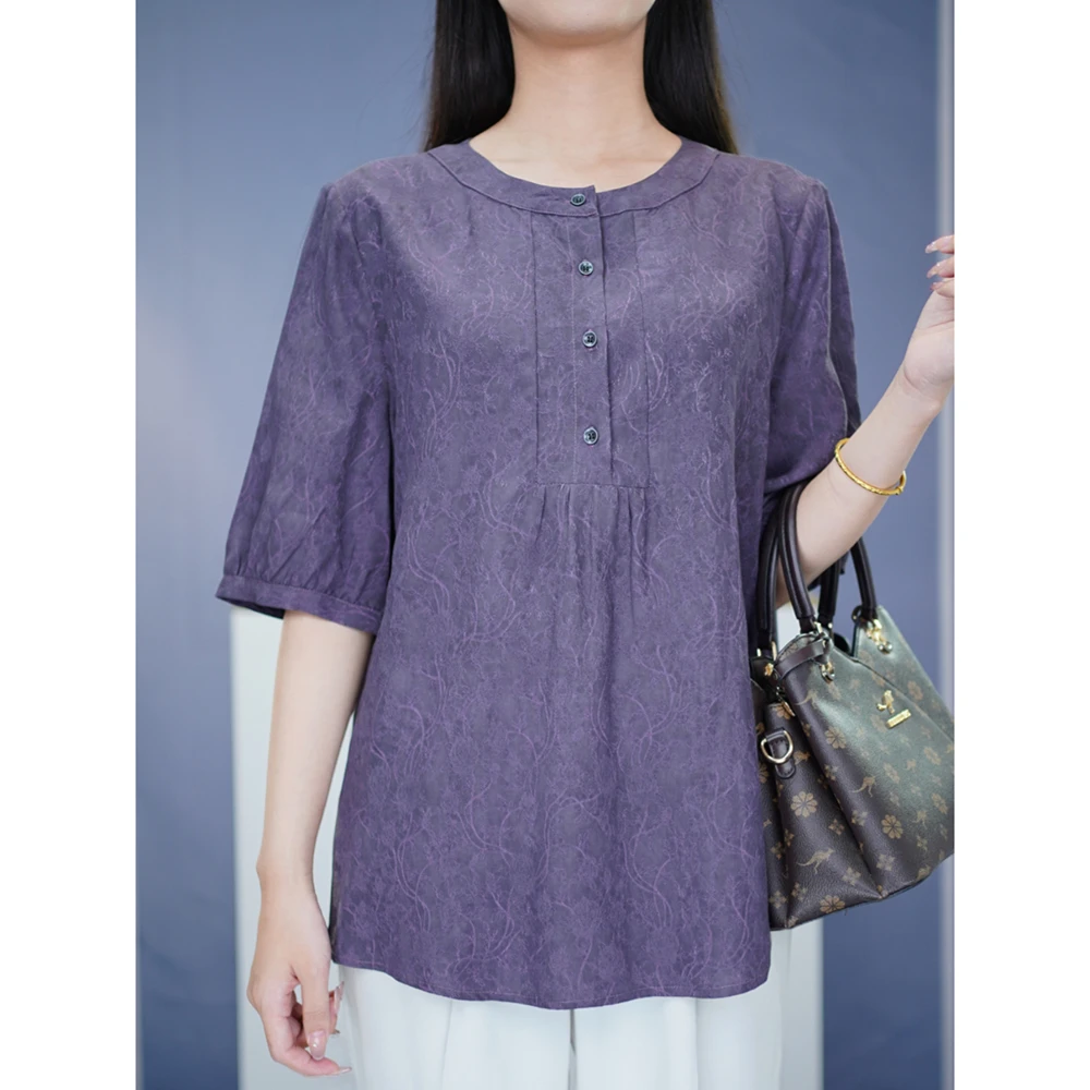 独特漂亮T恤胖mm大码女装显瘦遮肚子小衫中老年妈妈上衣品质衣服