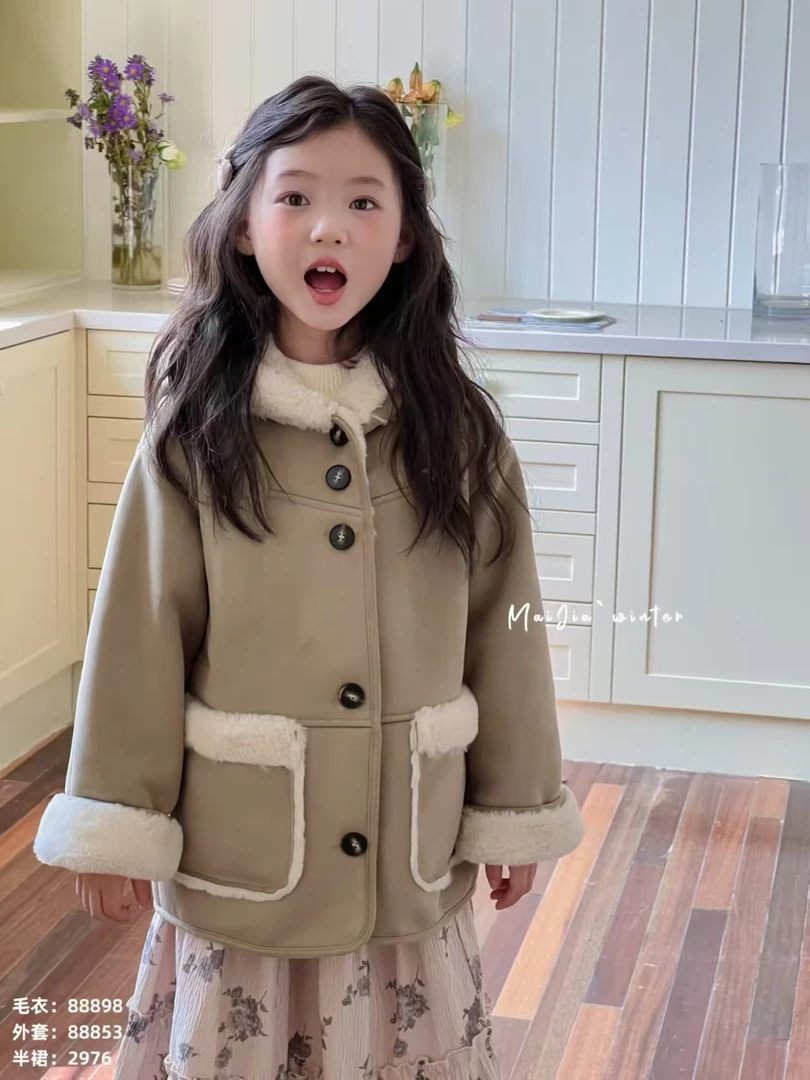 307【迦】儿童时尚休闲皮毛外套-88853