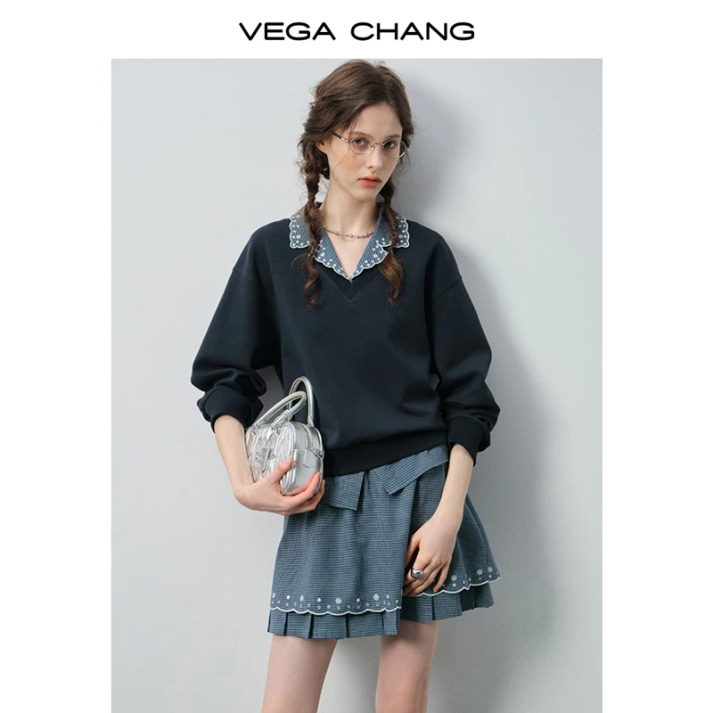 VEGACHANG【少女心事】时尚套装女2026新款春季格纹两件套0348LW
