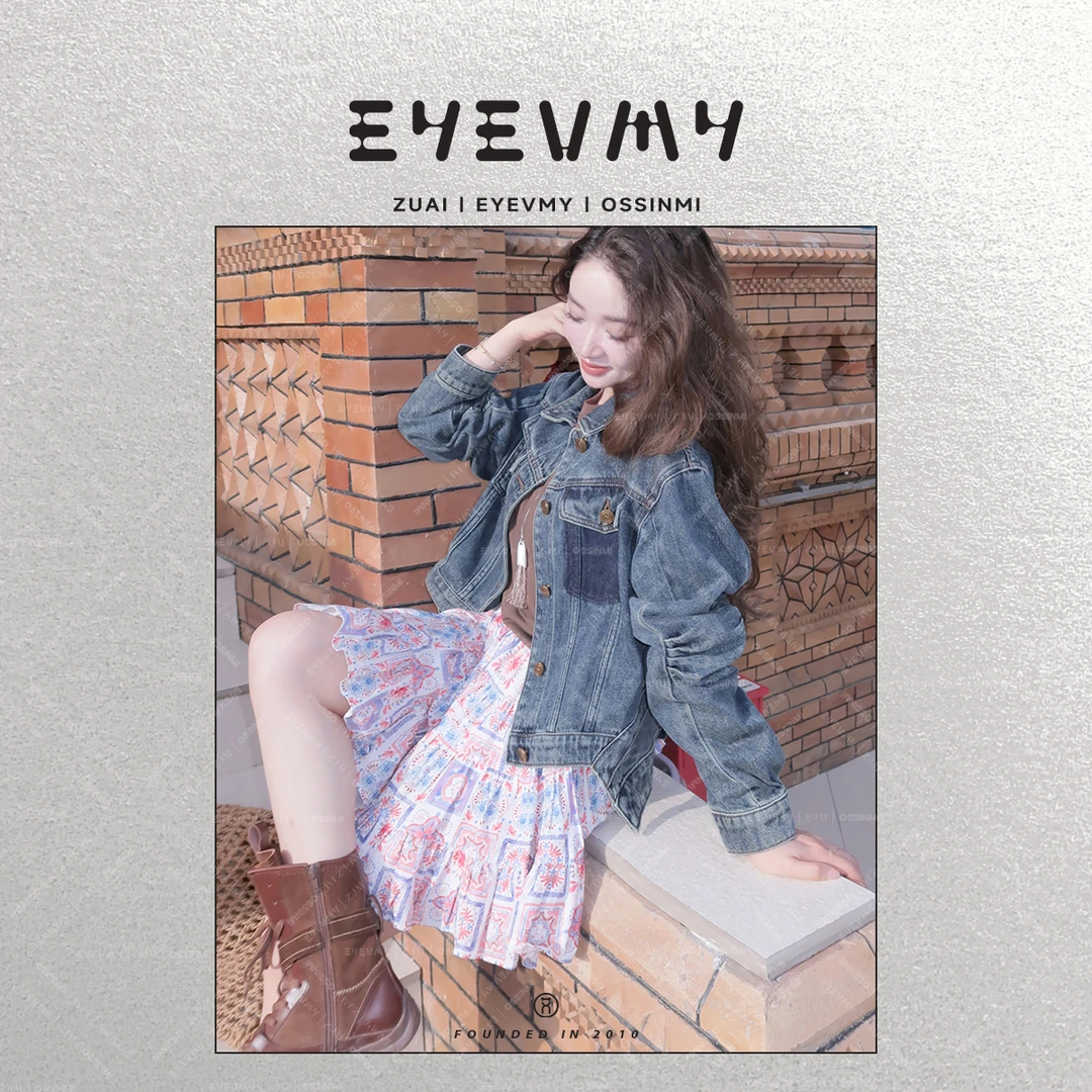 【楼兰】100棉60S印花料缩碎褶蓬蓬裙A字短款半身裙WT52RSY044